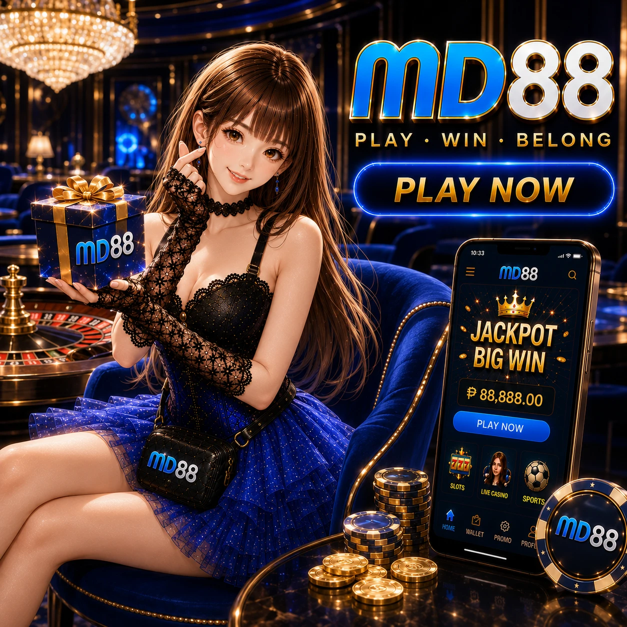 MD88 trust signals banner displaying compliance standard badge, SSL encryption icon, and responsible gaming emblems